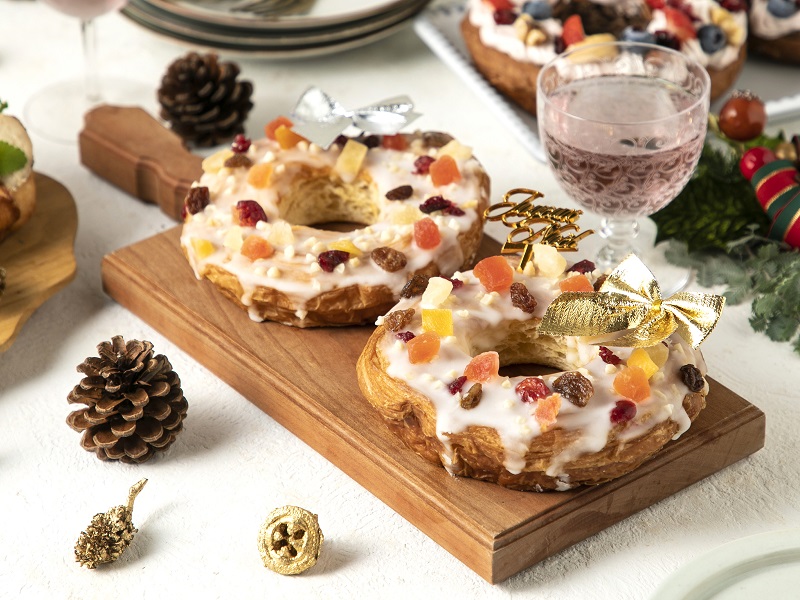 デニッシュクリスマスリース ～ナッツ＆フルーツ～｜お手軽アレンジ